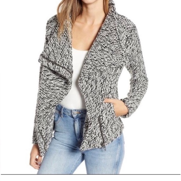 Blank NYC Bouclé textured moto jacket - Picture 1 of 4